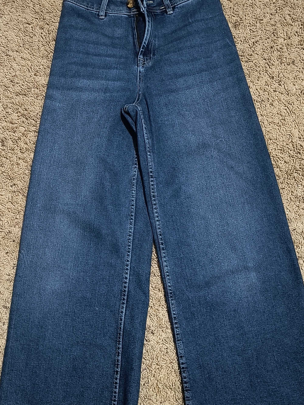 Black Tape_ Dark Blue Wide Leg Jeans